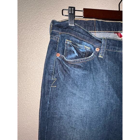 Lucky Brand Zoe Emo Artsy Y2K Bootleg Blue Low Rise Slim Fit Jeans Long - Picture 7 of 13